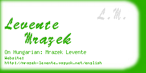 levente mrazek business card